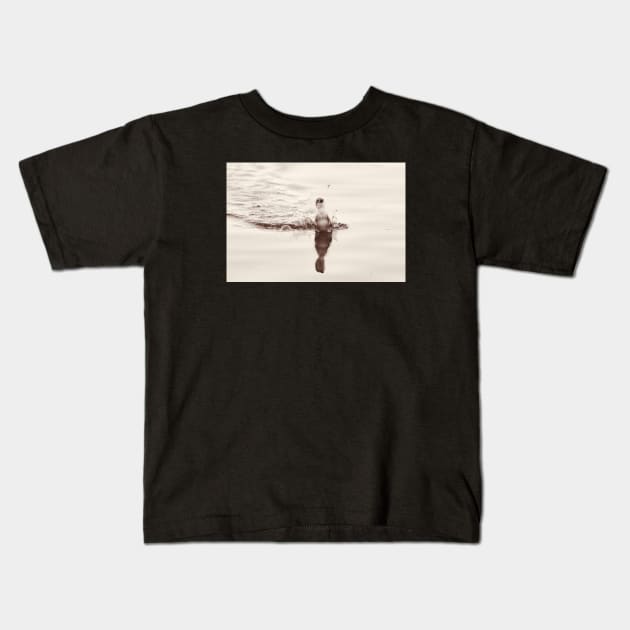 Duckling hunting a fly Kids T-Shirt by Wolf Art / Swiss Artwork Photography